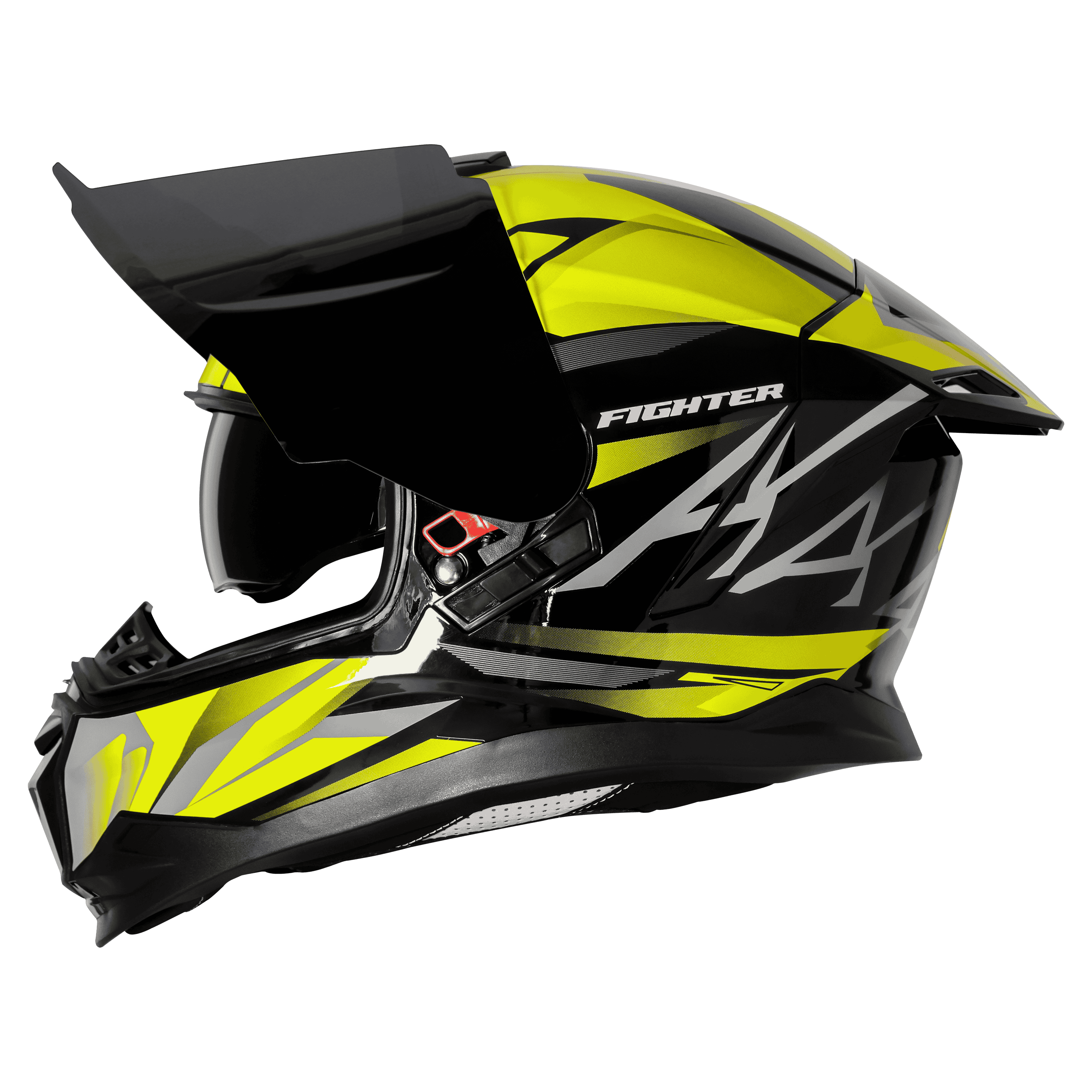 SBH-57 ISS FIGHTER F4 GLOSSY BLACK WITH FLUO YELLOW 